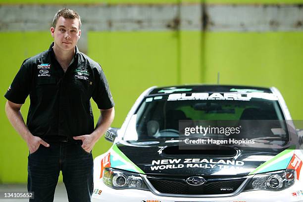 Rally driver Hayden Paddon poses during a portrait session on November 26, 2011 in Wellington, New Zealand.
