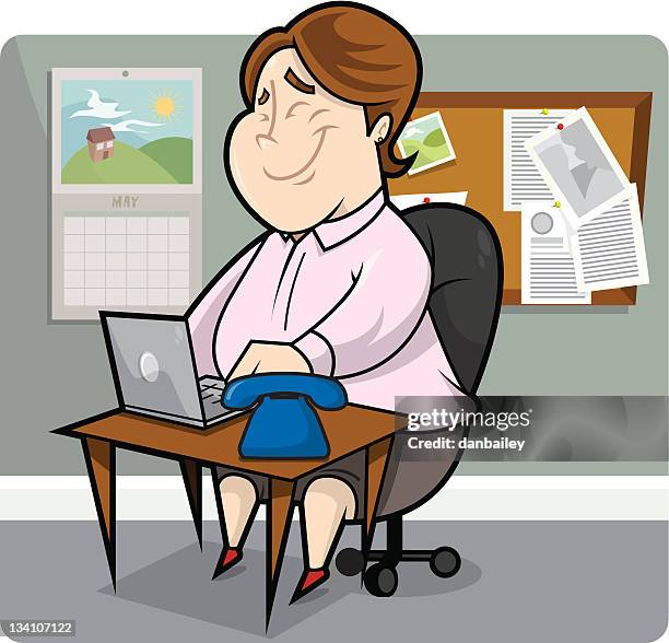 Secretary 97 Secretary At Desk Cartoon Stock Photos, High-Res Pictures, and ...