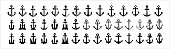 Anchor icons set collection. Assorted ship anchors vector set. Nautical and sailing symbol. Vector stock illustration.