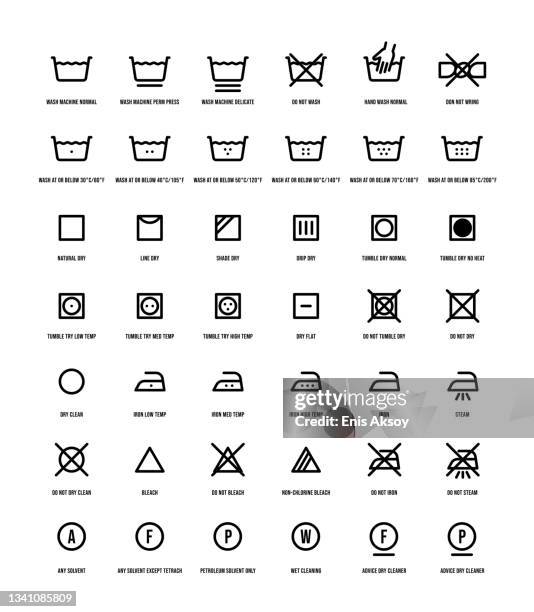 ilustrações de stock, clip art, desenhos animados e ícones de laundry symbols - têxtil