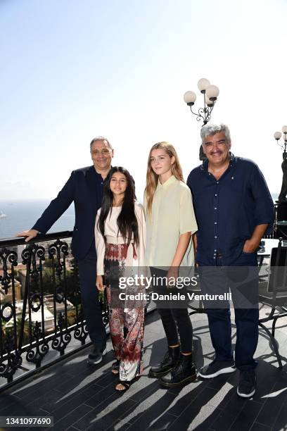 Maurizio De Giovanni, Ludovica Nasti, Elisa del Genio and Antonio Milo attend the Nastri d'Argento Grandi Serie Internazionali press conference on...