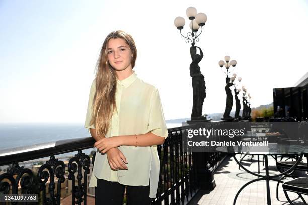 Elisa del Genio attends the Nastri d'Argento Grandi Serie Internazionali press conference on September 18, 2021 in Naples, Italy.