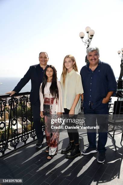 Maurizio De Giovanni, Ludovica Nasti, Elisa del Genio and Antonio Milo attend the Nastri d'Argento Grandi Serie Internazionali press conference on...