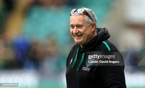 Chris Boyd, the Northampton Saints director of rugby, looks on during the Gallagher Premiership Rugby match between Northampton Saints and Gloucester...