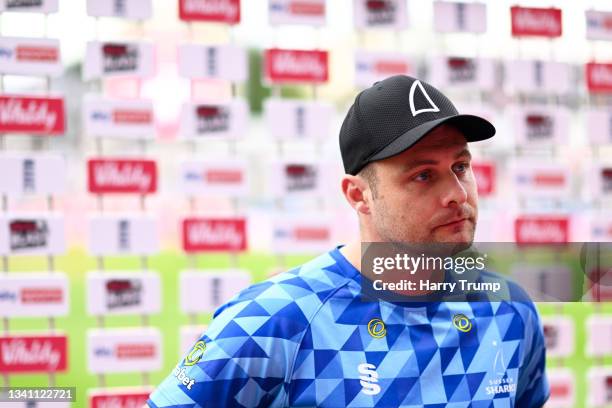 Luke Wright of Sussex Sharks looks on following the Semi-Final of the Vitality T20 Blast match between Kent Spitfires and Sussex Sharks at Edgbaston...