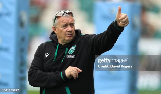 Chris Boyd, the Northampton Saints director of rugby, looks on during the Gallagher Premiership Rugby match between Northampton Saints and Gloucester...