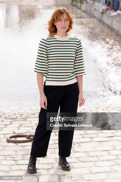 Erika Sainte attends the photocall for "J'ai tue mon mari" during day five of Fiction Festival on September 18, 2021 in La Rochelle, France.