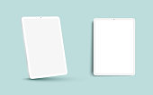 White 3D realistic tablet PC mockup frame