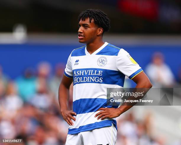 Sam McCallum of Queens Park Rangers looks on during the Sky Bet Championship match between Queens Park Rangers and Bristol City at The Kiyan Prince...