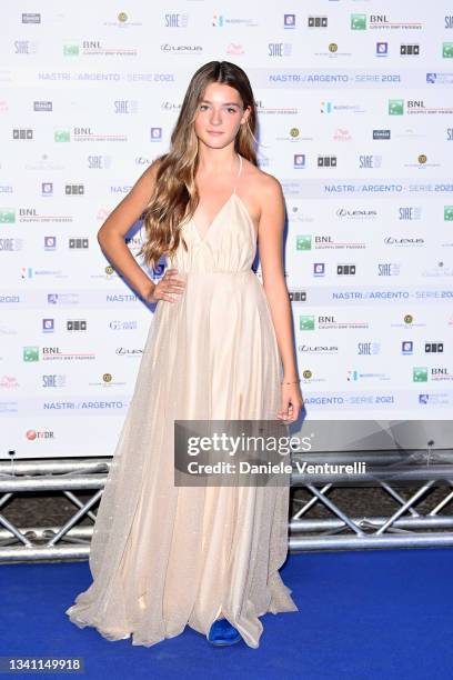 Elisa del Genio attends the Nastri d'Argento Grandi Serie Internazionali photocall on September 18, 2021 in Naples, Italy.