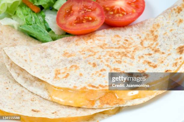 two mexican quesadillas - quesadilla stock pictures, royalty-free photos & images