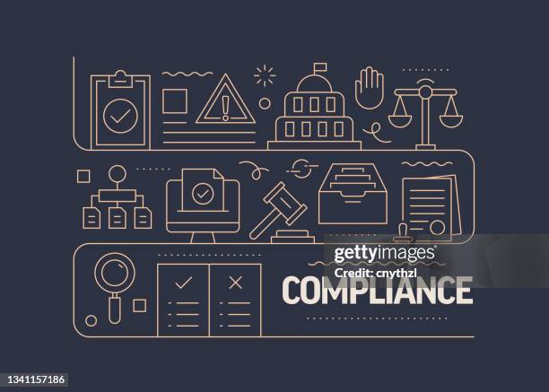 ilustrações de stock, clip art, desenhos animados e ícones de compliance related vector banner design concept, modern line style with icons - orthodoxy