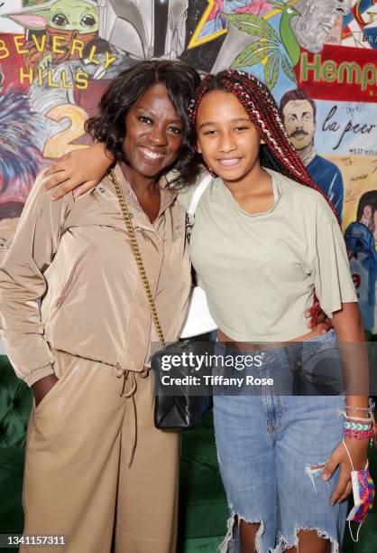 Viola Davis and Genesis Tennon attend the HempHera Kosmetikos Pre-Emmy Luxury Lounge Presented By GBK Brand Bar - Day 2 at Kimpton La Peer Hotel on...