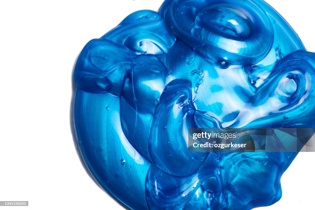 Blue Slime On White Background