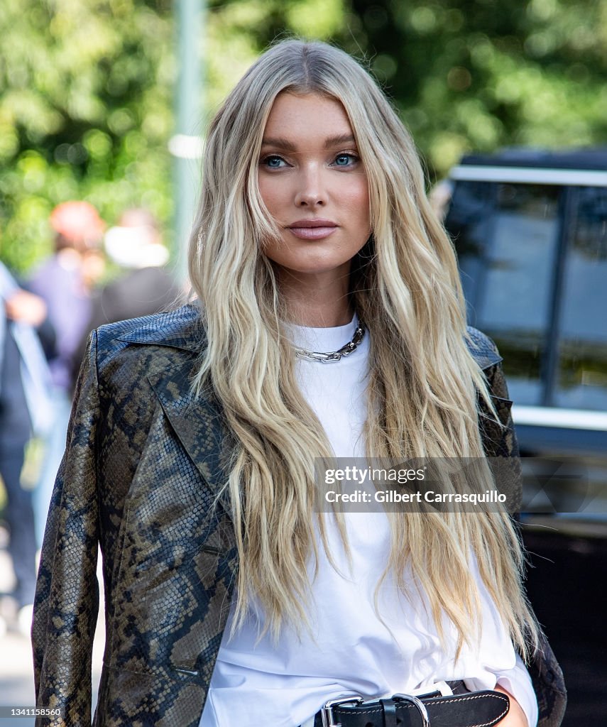 Model Elsa Hosk is seen arriving to Michael Kors S/S 2022 show during...  News Photo - Getty Images