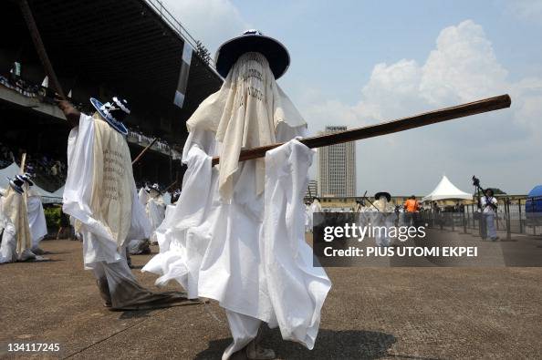 Eyo Vector Eyo masquerades dance during the celebration of Eyo festival in Lagos ...