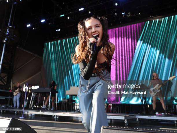 Olivia Rodrigo performs on the Daytime Stage at the 2021 iHeartRadio Music Festival at AREA15 on September 18, 2021 in Las Vegas, Nevada. EDITORIAL...