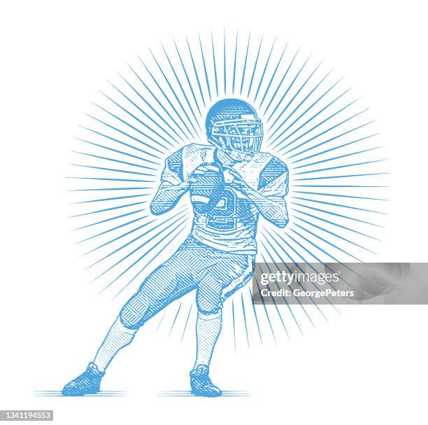 quarterback passing football - american football player stock illustrations