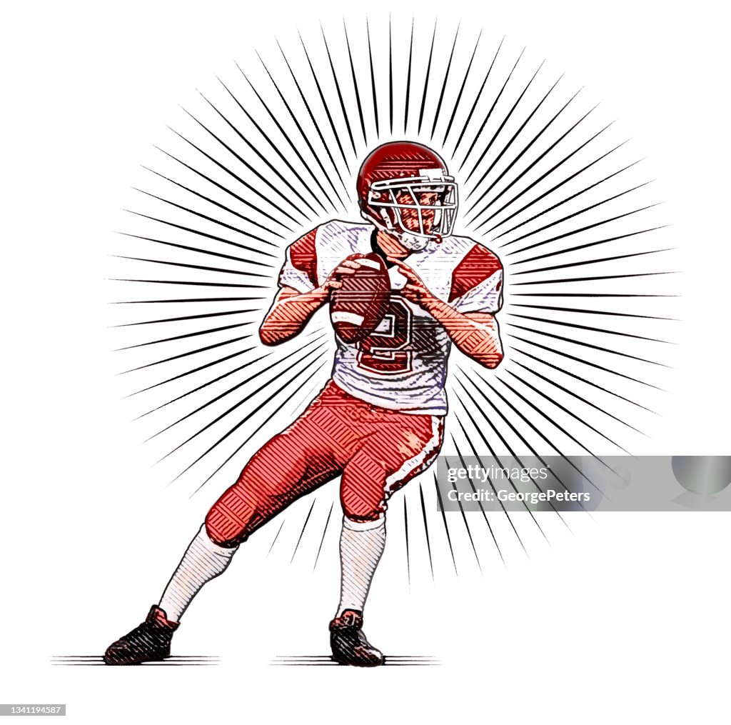Quarterback passing football