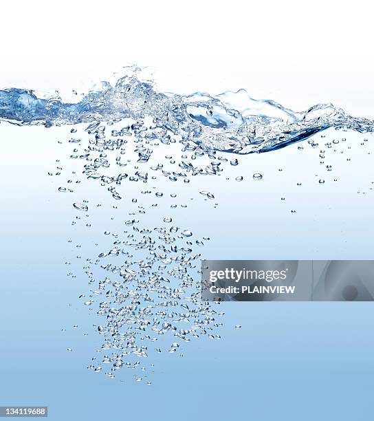 bubbles and water splash - clearwater stock pictures, royalty-free photos & images