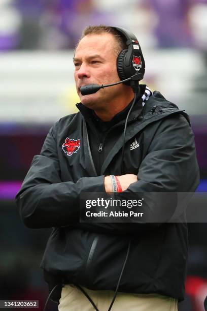 Head Coach Butch Jones of the Arkansas State Red Wolves reacts against the Washington Huskies during the third quarter at Husky Stadium on September...