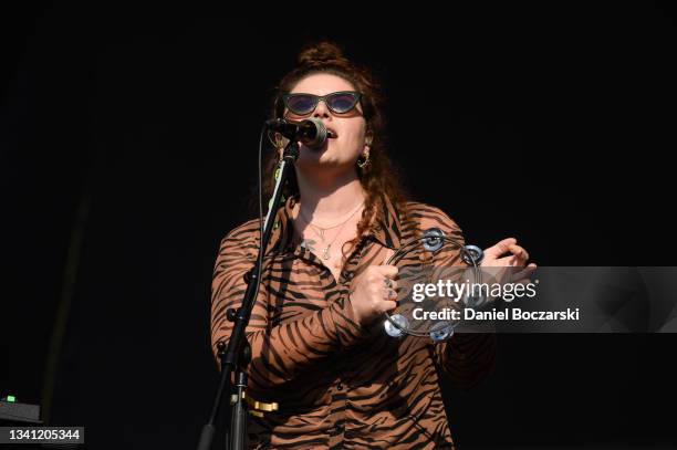 Bethany Cosentino of Best Coast performs during Riot Fest 2021 at Douglass Park on September 18, 2021 in Chicago, Illinois.