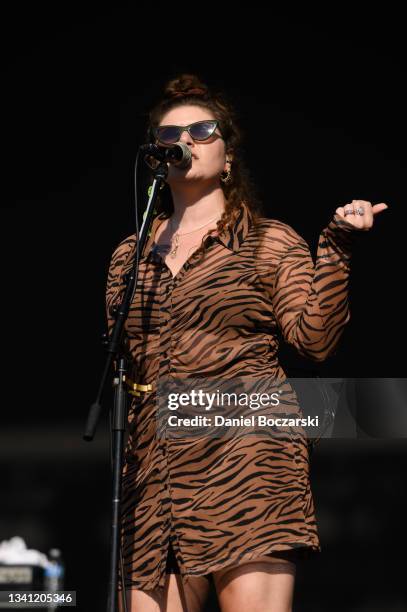 Bethany Cosentino of Best Coast performs during Riot Fest 2021 at Douglass Park on September 18, 2021 in Chicago, Illinois.