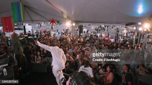 Tom The Mail Man performs onstage during the 2021 Life Is Beautiful Music & Art Festival on September 18, 2021 in Las Vegas, Nevada.