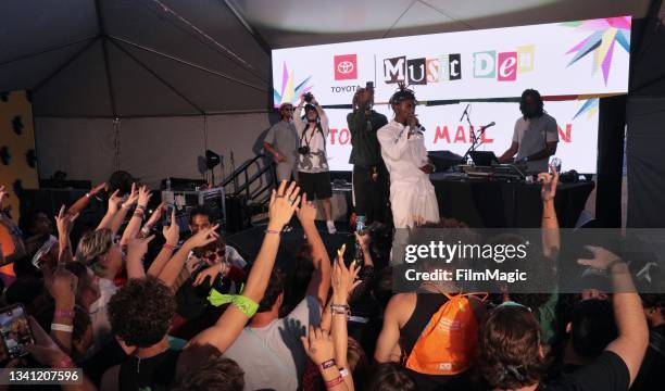 Tom The Mail Man performs onstage during the 2021 Life Is Beautiful Music & Art Festival on September 18, 2021 in Las Vegas, Nevada.