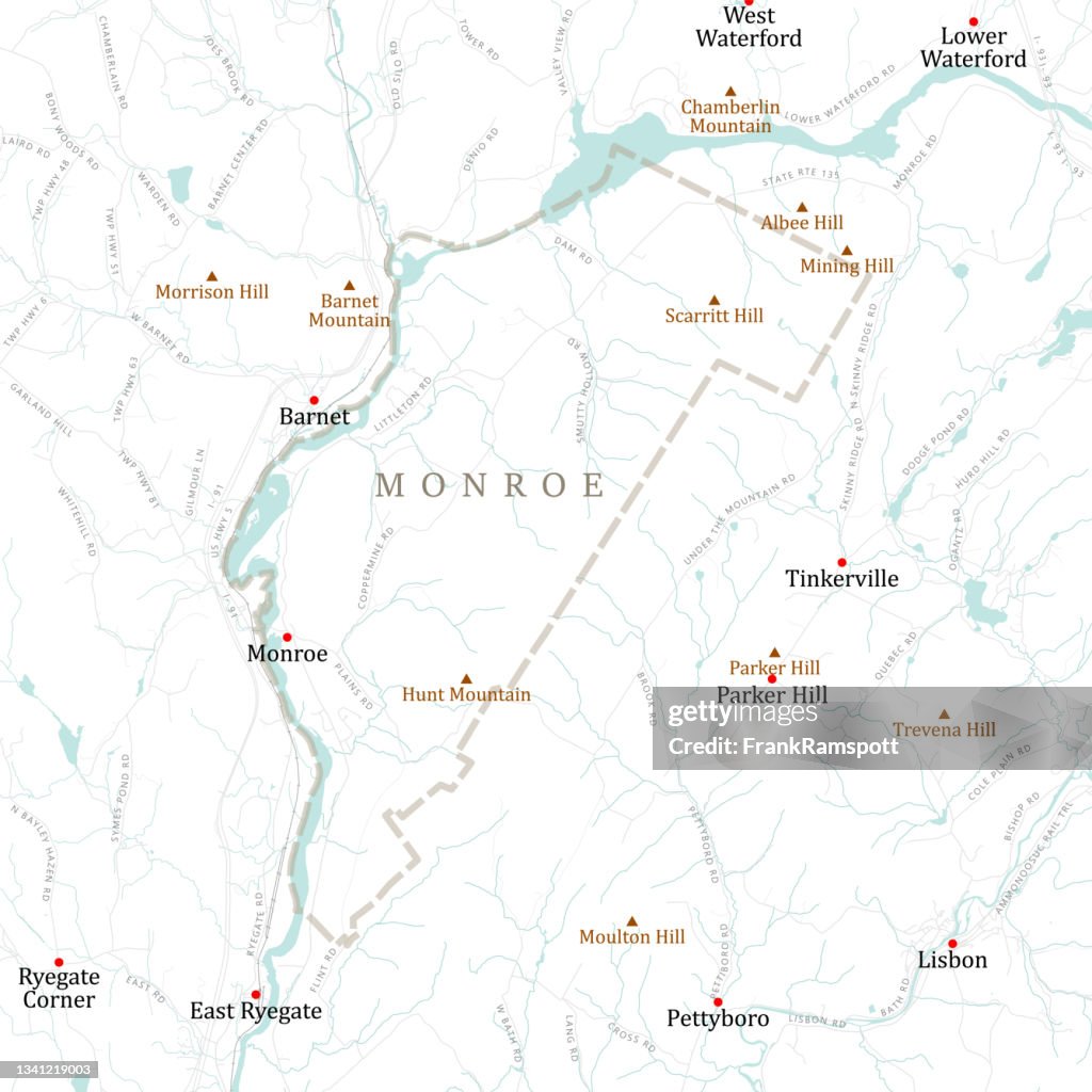 Mapa de ruta vectorial de NH Grafton Monroe