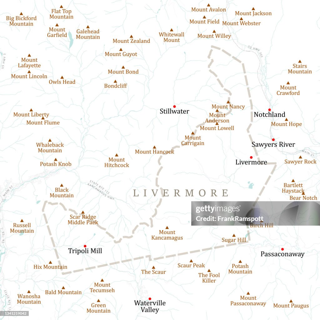 NH Grafton Livermore Vector Road Map