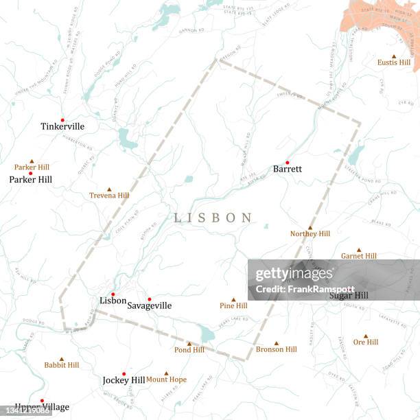 nh grafton lisbon vector road map - lisbon stock illustrations