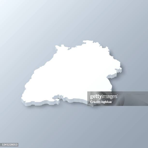 baden-wurttemberg 3d map on gray background - baden wurttemberg stock illustrations