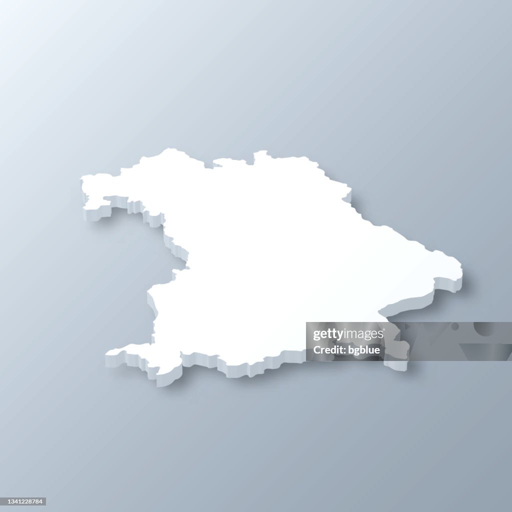 Bavaria 3D map on gray background