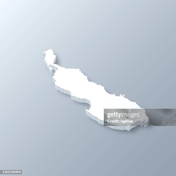 stockillustraties, clipart, cartoons en iconen met bougainville 3d map on gray background - bougainville