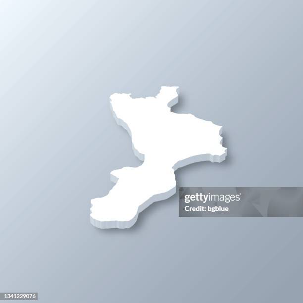 calabria 3d map on gray background - calabria 幅插畫檔、美工圖案、卡通及圖標