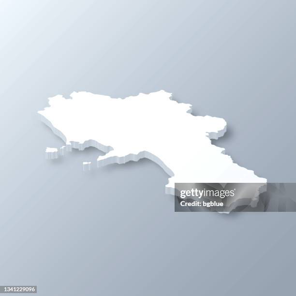 campania 3d map on gray background - naples stock illustrations