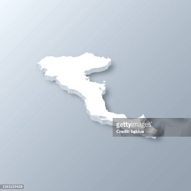 corfu 3d map on gray background - corfu stock illustrations