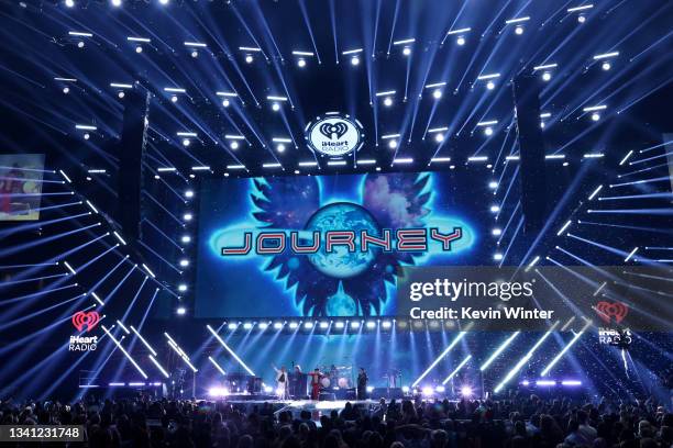 Journey performs onstage during the 2021 iHeartRadio Music Festival on September 18, 2021 at T-Mobile Arena in Las Vegas, Nevada. EDITORIAL USE ONLY.