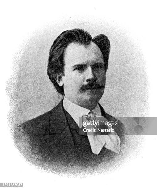 ilustraciones, imágenes clip art, dibujos animados e iconos de stock de eugen d'albert pianista y compositor escocés - compositor