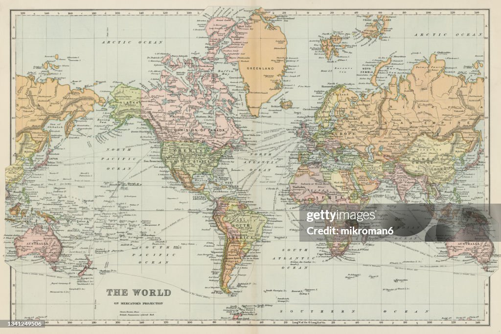 Old map of the World Map