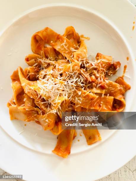 pappardelle al ragù - pappardelle stock pictures, royalty-free photos & images