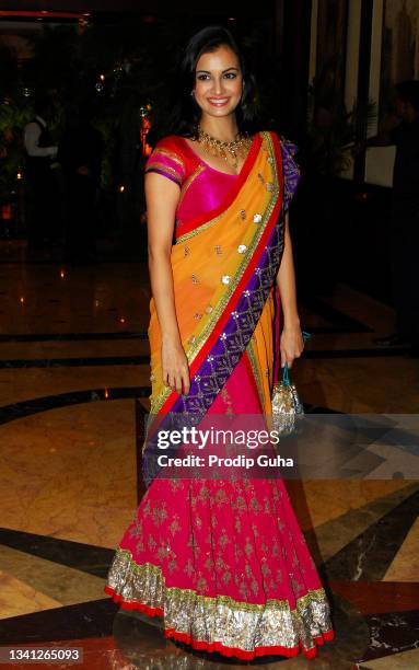 Dia Mirza attends the Riteish Deshmukh and Genelia D'souza's Sangeet ceremony on January 31, 2012 in Mumbai, India