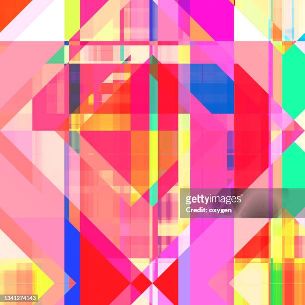 abstract geometric pattern pink yellow blue lines gradient ornament. decorative geometry background - kaleidoskop stock-fotos und bilder