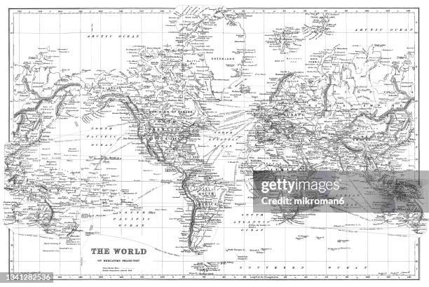 Old World Map Black And White Photos and Premium High Res Pictures