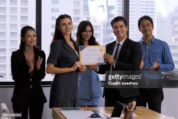 diverse business team. - certificate stock pictures, royalty-free photos & images