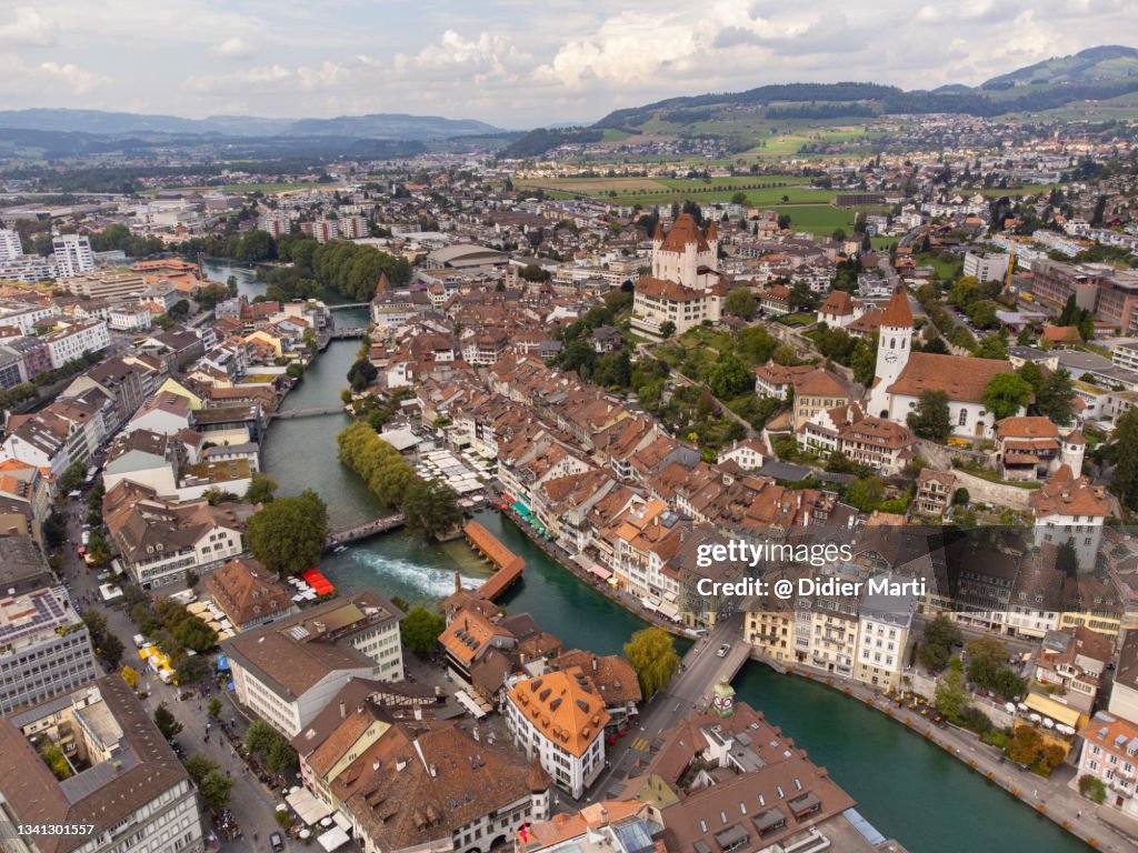 Thun old town in Canton Bern in Switzerland
