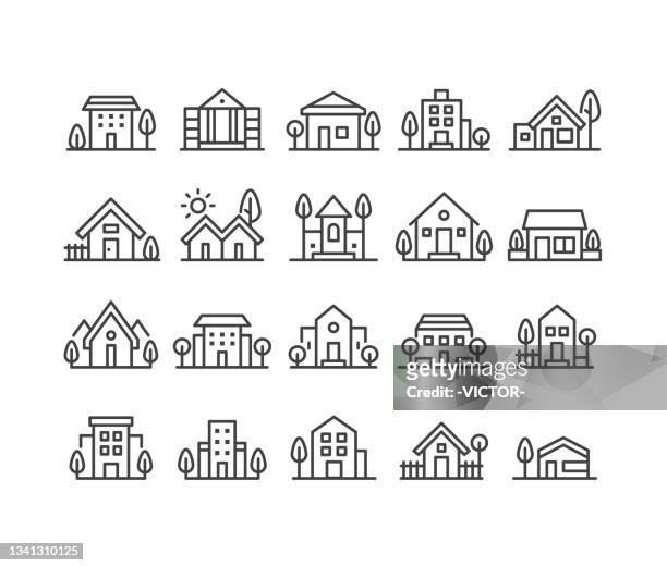 home icons - classic line series - townhouse 幅插畫檔、美工圖案、卡通及圖標