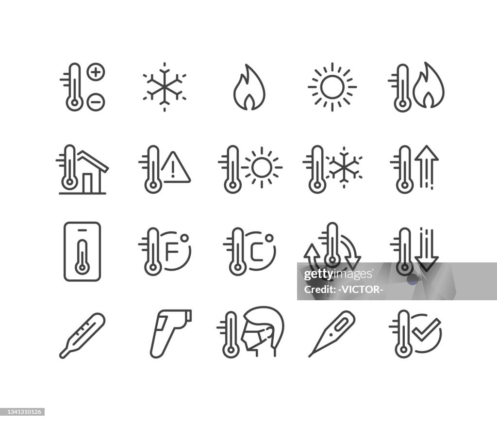 Thermometer Icons - Classic Line Series