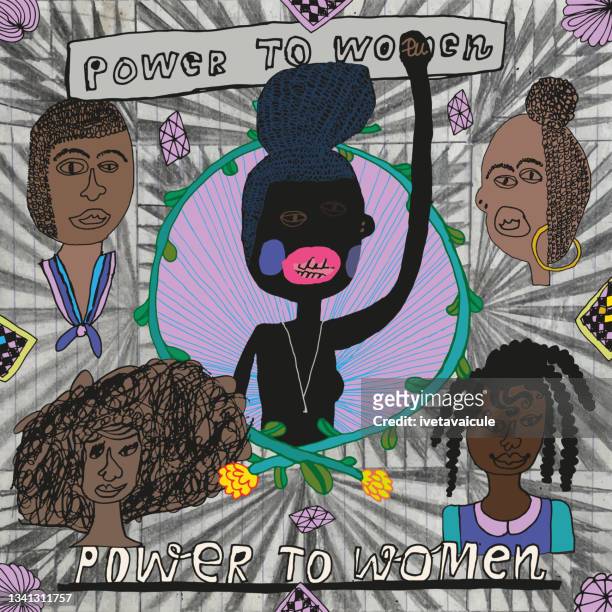 power to ladies - leadership fist stock illustrations